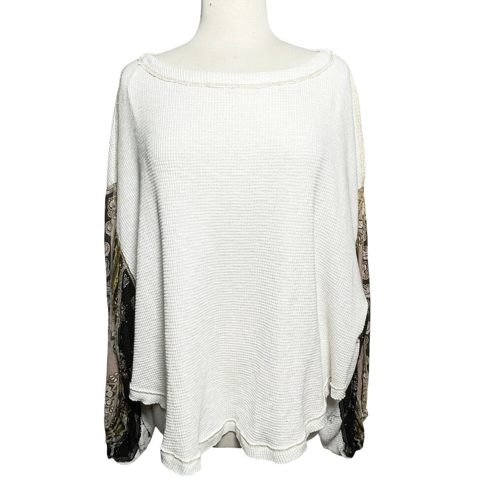 FREE PEOPLE x WE THE FREE Blossom Boho Mixed Media Printed Thermal - Picture 2 of 5